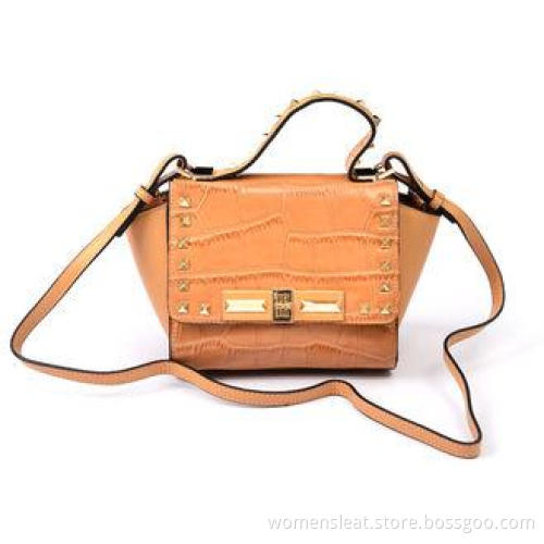 Fashion Nude Ladies Crossbody Bags , Croco Embossed Pattern